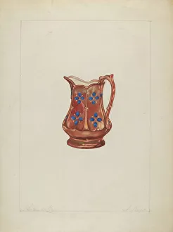 Glazed Pottery Prints: Pitcher, c. 1937. Creator: Arthur Wegg