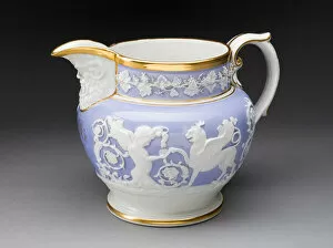 Gryphon Collection: Pitcher, Staffordshire, c. 1840. Creator: Staffordshire Potteries