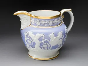 Lilac Collection: Pitcher, Staffordshire, c. 1840. Creator: Staffordshire Potteries