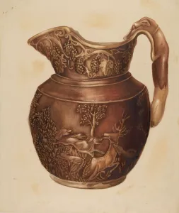 Pitcher w / Hound Handle, probably 1938. Creator: Edith Miller