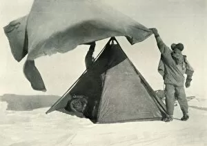 Pitching the Double Tent on the Summit, c1911, (1913). Artist: Henry Bowers