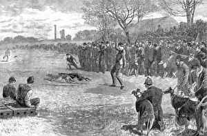 A Pitmans Holiday -- Rabbit Coursing with Greyhounds, 1890. Creator: Unknown