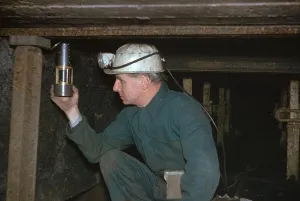 Deputy Prints: Pity Deputy tests for gas using Davy Safety Lamp