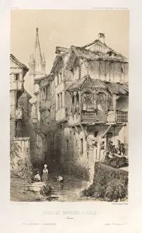 Pl. 10, Vielles Maisons A Tulle (Correze), 1860. Creator: Victor Petit (French, 1817-1874)