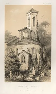Lith De Godard A Paris Prints: Pl. 14, Eglise de St. Maurice (Vienne), 1860. Creator: Victor Petit (French, 1817-1874)