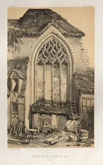 Lith De Godard A Paris Prints: Pl. 17, Ruine De St. Jean-Le-Bas (Aisne), 1860. Creator: Victor Petit (French, 1817-1874)