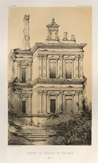 Lith De Godard A Paris Prints: Pl. 19, Restes Du Chateau De Chaumot (Yonne)