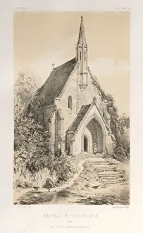 Lith De Godard A Paris Prints: Pl. 22, Chapelle de Fontaine-Jean (Loiret), published 1860. Creator: Victor Petit (French