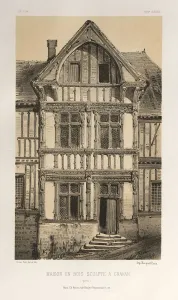 Lith De Godard A Paris Prints: Pl. 25, Maison En Bois Sculpte A Cravan (Yonne)