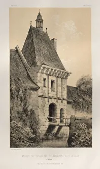 Lith De Godard A Paris Prints: Pl. 48, Porte Du Chateau de Fresnay-Le-Puceux (Calvados), 1860. Creator: Victor Petit