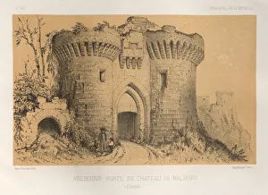 Lith De Godard A Paris Prints: Pl. 6, Ancienne Porte Du Chateau De Malmort (Correze), 1860. Creator: Victor Petit (French