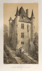 Lith De Godard A Paris Prints: Pl. 60, Maison Fortifiee A Uzerches (Correre), 1860. Creator: Victor Petit