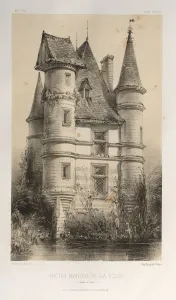 Lith De Godard A Paris Prints: Pl. 63, Ancien Manoir De La Fosse (Saone et Loire), 1860. Creator: Victor Petit (French