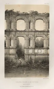 Lith De Godard A Paris Prints: Pl. 74, Galerie Ruinee DUn Chateau, dapres un vieux dessin, 1860