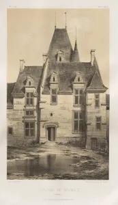 Lith De Godard A Paris Prints: Pl. 97, Chateau de Baumais (Calvados), 1860. Creator: Victor Petit (French, 1817-1874)