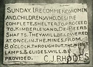 Advice Collection: Placard Erected by Mr. Rhodes, 1900. Creator: Hancox