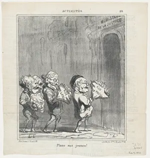 Old Age Prints: Place aux jeunes! 1870. Creator: Honore Daumier