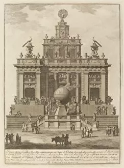 Peacocks Collection: A Place of Delight with an Aerial Balloon, for the 'Chinea'Festival, 1785