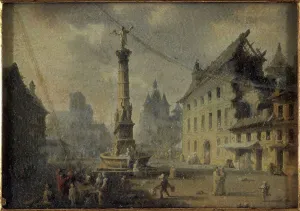 Place du Châtelet, in 1809, current 1st arrondissement, 1809. Creator: Jean Francois Lebelle
