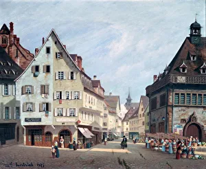 Fruit Market Prints: Place Du Marche-Aux-Fruits, Colmar, 1875. Artist: Michel Hertrich