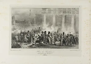 Raffet Denis Auguste Marie Prints: Place du Pantheon, Night of December 22 to 23, 1830, 1831. Creator: Auguste Raffet