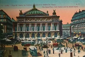 Papeghin Gallery: The Place de l Opera, Metro Station and L Opera Garnier, Paris, c1920