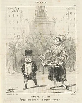 Place de la Bastille, 19th century. Creator: Honore Daumier