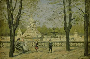 8th Arrondissement Prints: Place de la Concorde, view of the Tuileries terrace, c1880. Creator: Stanislas Lepine