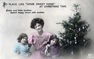 Images Dated 12th January 2009: No Place like Home Sweet Home at Christmas Time, greetings card, c1900-1919()