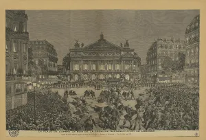 Charles Garnier Prints: Place de l'Opéra on the evening of the Paris first performance of Lohengrin