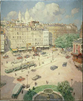 Road Junction Prints: Place Pigalle, c1932. Creator: Lucien Lievre