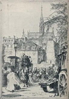 Place St. Michel, Paris, c1913. Artist: Walter Zeising