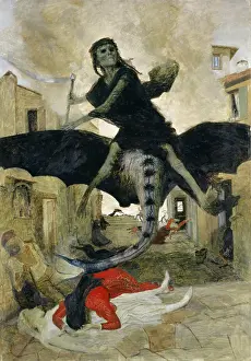 Disease Prints: The Plague, 1898. Creator: Arnold Bocklin