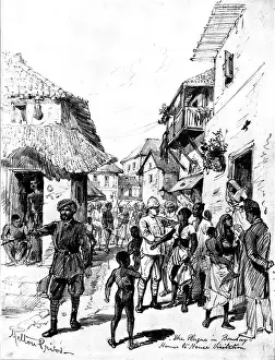 Mumbai Maharashtra India Prints: The Plague in Bombay: president of the local committee and an Indian doctor