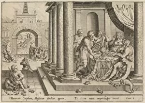 Banquet Collection: The Plague of Frogs, 1585. Creator: Johann Sadeler I