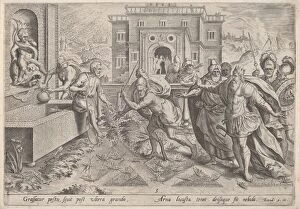 Exodus Collection: The Plague of Locusts, c. 1585. Creator: Johann Sadeler I