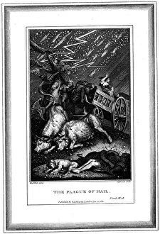 The Plague of Rain and Hail, one of the Seven Plagues of Egypt, c1759-c1789. Artist: James Caldwall
