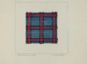 Cheney Gallery: Plaid Homespun Cloth, c. 1937. Creator: Clyde L. Cheney