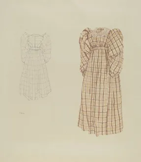 Plaid Morning Dress, c. 1937. Creator: Arelia Arbo