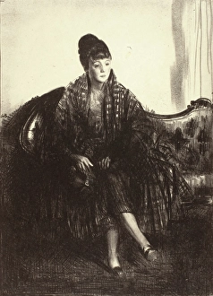 Ashcan School Prints: The Plaid Shawl, 1923. Creator: George Wesley Bellows