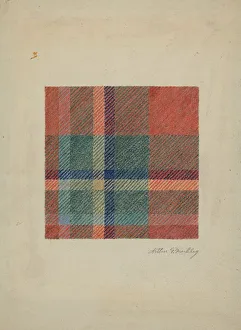 Plaid Woolen Blanket, c. 1938. Creator: Merkley, Arthur G