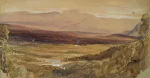 Chimneys Prints: A Plain with Hills in Distance, c1840s. Creator: John Phillip