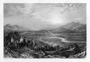 John Carne Collection: The plain of the river Jordan, looking towards the Dead Sea, 1841.Artist: Sam Fisher