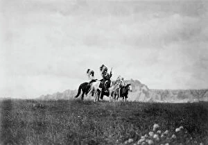 Warrior Collection: The plains of the Dakota-Sioux, c1905. Creator: Edward Sheriff Curtis
