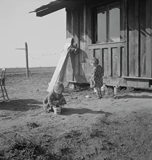 Milk Churn Prints: On the plains west of Fresno, California, 1939. Creator: Dorothea Lange
