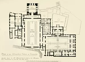 Granada Gallery: Plan of the Alhambra Palace at Granada, 19th century, (1907). Creator: Unknown