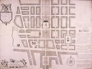 Harley Prints: Plan of the area north of Oxford Street, London, 1719. Artist: John Prince
