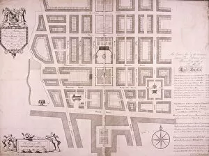 Oxford Street Gallery: Plan of the area north of Oxford Street, London, 1719. Artist: John Prince