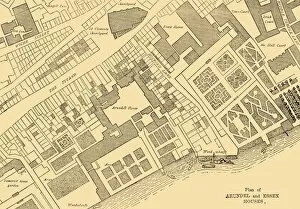 The Strand Gallery: Plan of Arundel and Essex Houses, (1881). Creator: Unknown