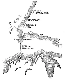 Forts Prints: Plan of the Attack at 5.30pm, when these were almost exclusively the Ships engaged with